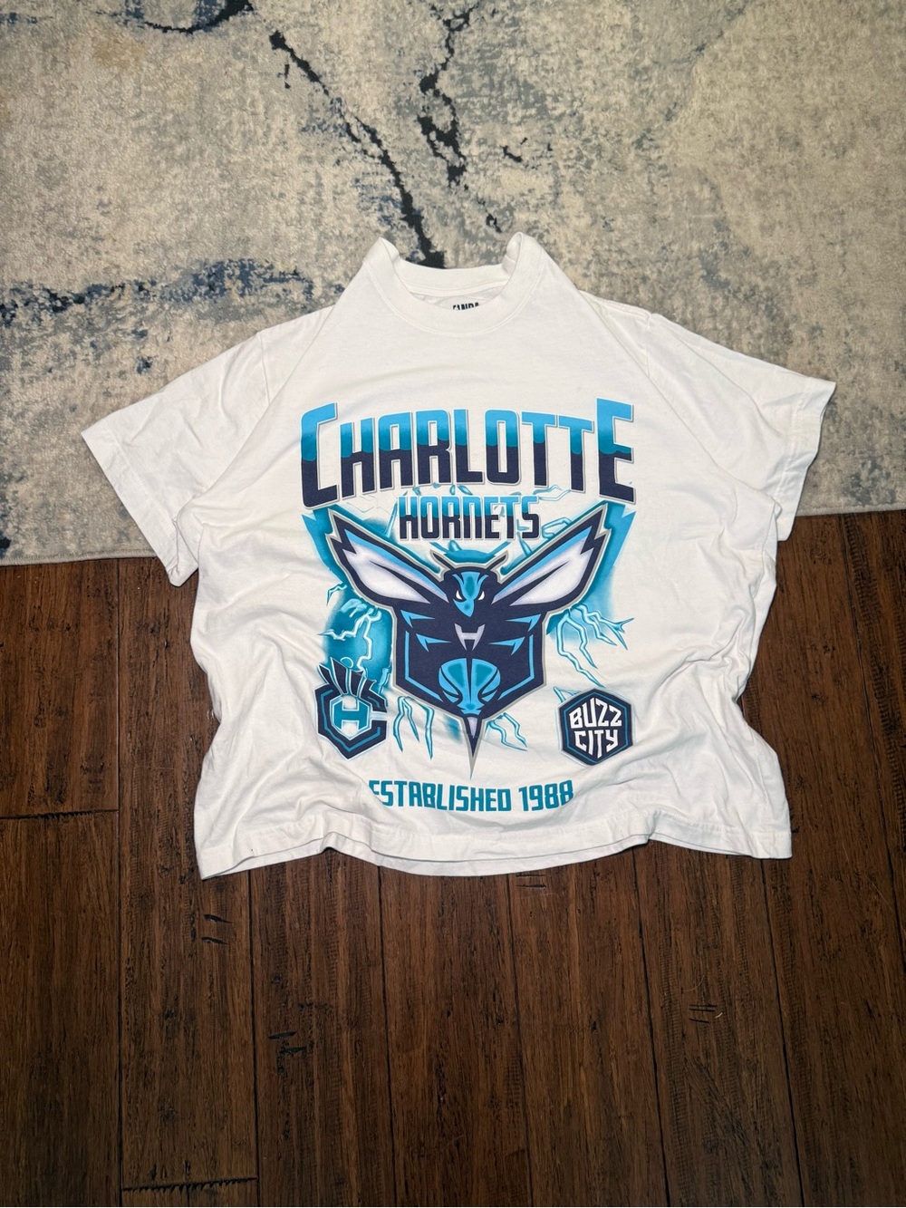 Charlotte Hornets Buzz City NBA Graphic T-Shirt White – Size XL